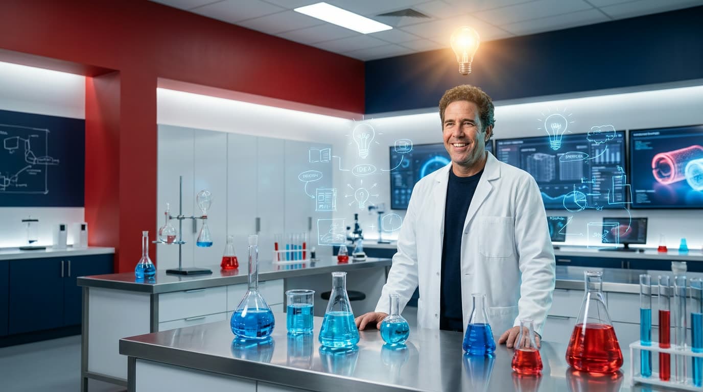 Edu en el laboratorio de Genérica Creación